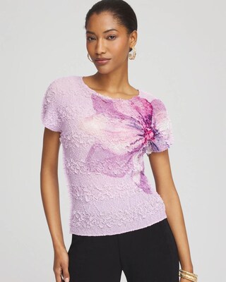 トップス M Travelers™ Collection Tropical-Floral Textured Top | Chico's